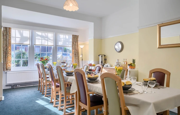 Abbeyfield House communal dining room where we all come together for meals